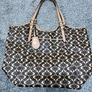 Coach Signature Brown and Tan Tote
